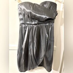Stunning Silver Strapless Mini Dress, Medium, Never Worn